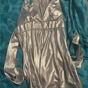 Shimmering Silver Halter top